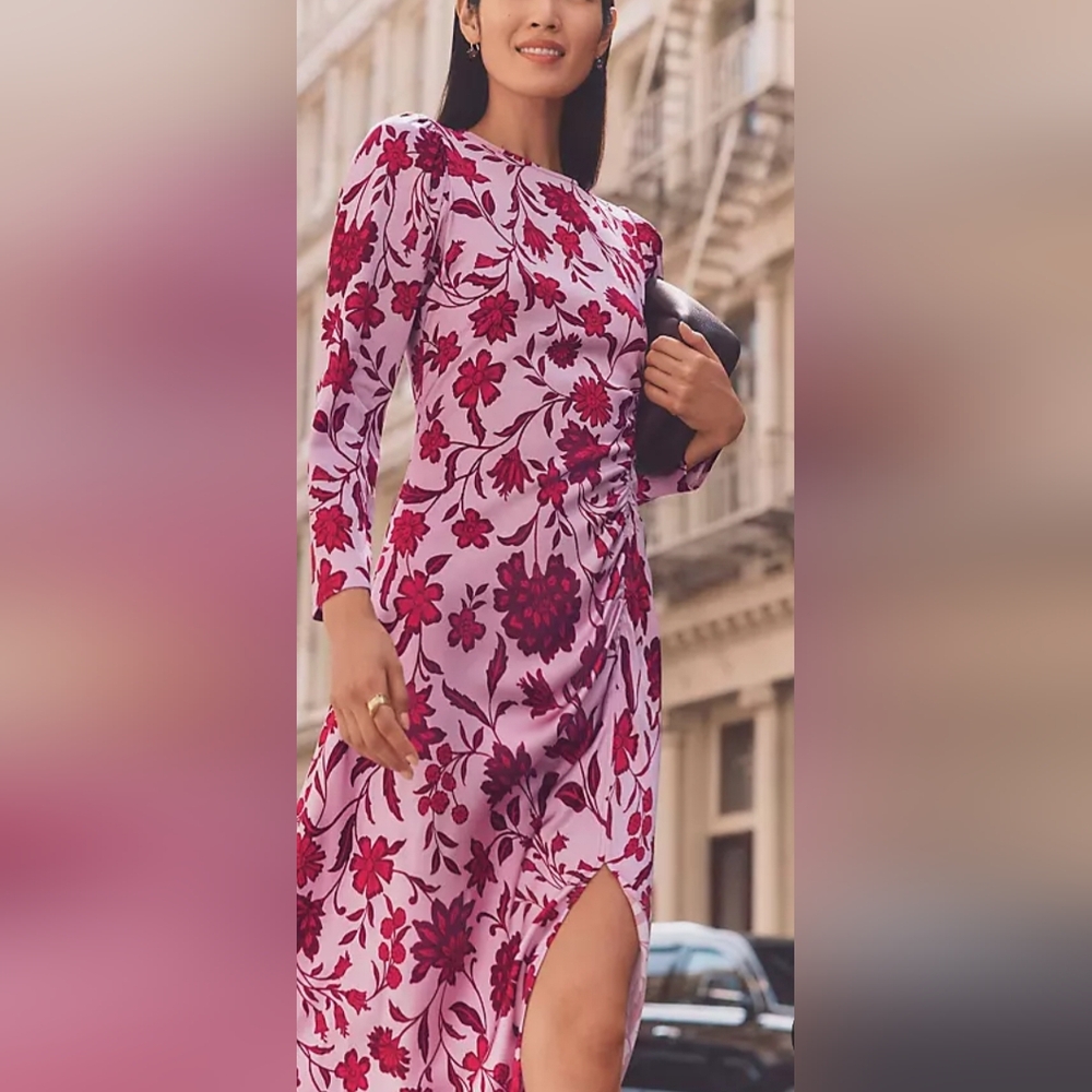 Clothing  Dresses  Floral Ruched DressFloral Ruched Dress